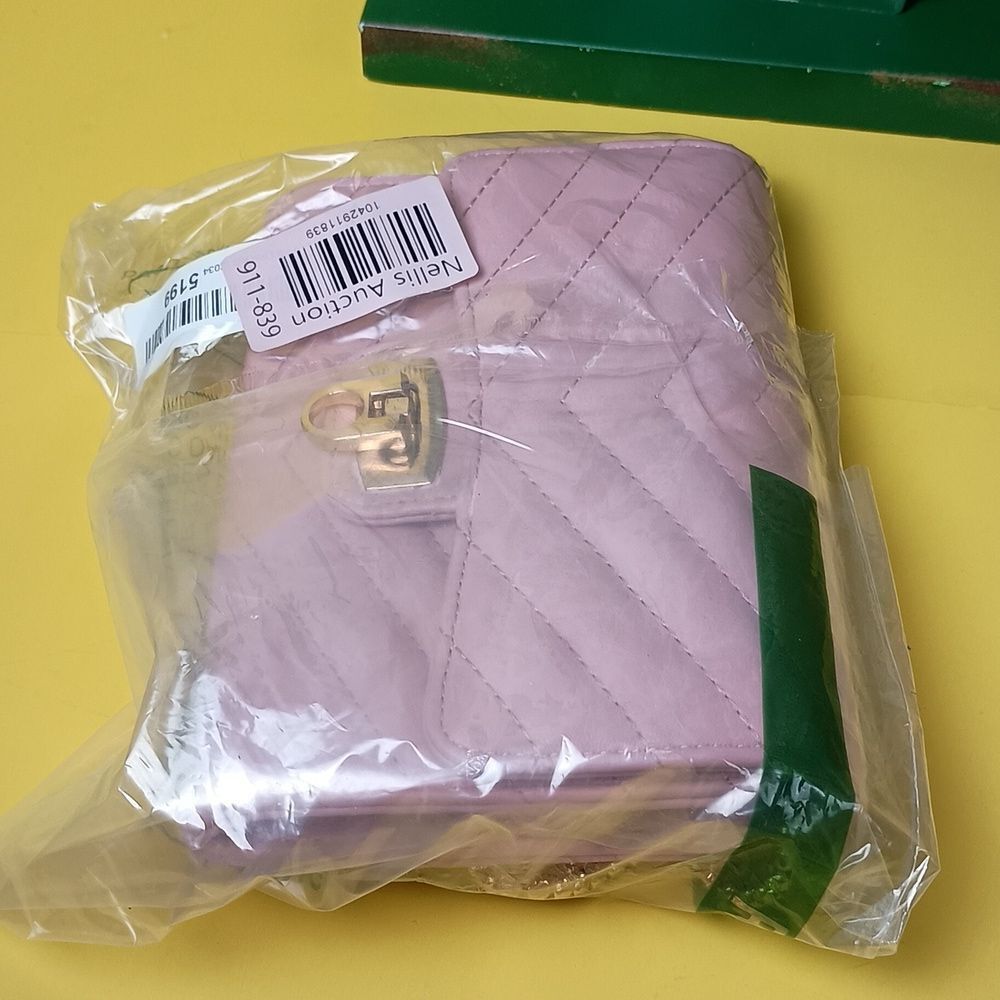 Womens Quilted Crossbody Bag Pink Classic Spring Purse - Picture 10 of 11